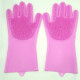Силіконові рукавички Magic Silicone Gloves Pink для прибирання чистки миття посуду для будинку. Колір рожевий FU-19