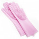 Силіконові рукавички Magic Silicone Gloves Pink для прибирання чистки миття посуду для будинку. Колір рожевий FU-19