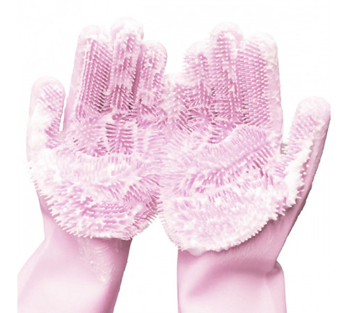 Силіконові рукавички Magic Silicone Gloves Pink для прибирання чистки миття посуду для будинку. Колір рожевий FU-19
