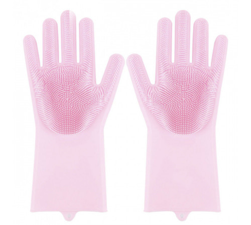 Силіконові рукавички Magic Silicone Gloves Pink для прибирання чистки миття посуду для будинку. Колір рожевий FU-19