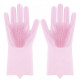 Силіконові рукавички Magic Silicone Gloves Pink для прибирання чистки миття посуду для будинку. Колір рожевий FU-19