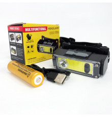 Налобний прожектор BL-T124-ХРЕ+COB (White+Red), Ліхтарик на лоб, Легкий налобний ліхтар для риболовлі AY-71