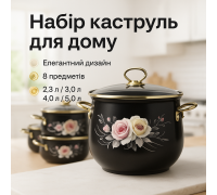 Набір посуду для дому, Набір каструль з нержавіючої сталі, Модні набори посуду, Каструлі з кришками NB-91