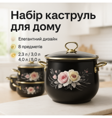 Набір посуду для дому, Набір каструль з нержавіючої сталі, Модні набори посуду, Каструлі з кришками NB-91