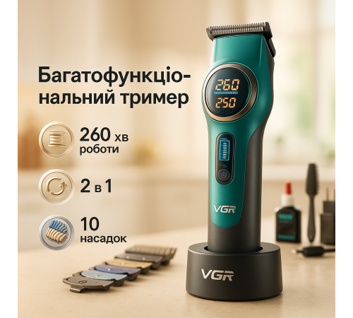 Машинка для стрижки хорошая, Профессиональная машинка для стрижки с насадками Подстригательная RW-95
