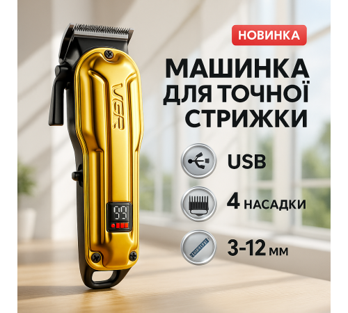 Машинка для стрижки короткой стрижки VGR, Электронная машинка для стрижки Моющаяся CD-58