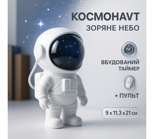 Нічник для дітей з проекцією зоряного неба, Проектор зоряного неба з пластику, Проектор Астронавт QF-79