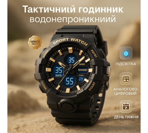 Лучшие тактические часы SKMEI, Ударостойкие водонепроницаемые часы Удобные для занятий спортом BK-51