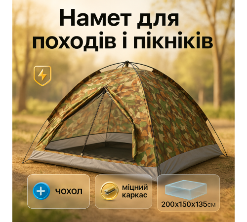 Намети водонепроникні, Універсальний намет, Намети камуфляжні Багатомісні Двомісний намет ET-34