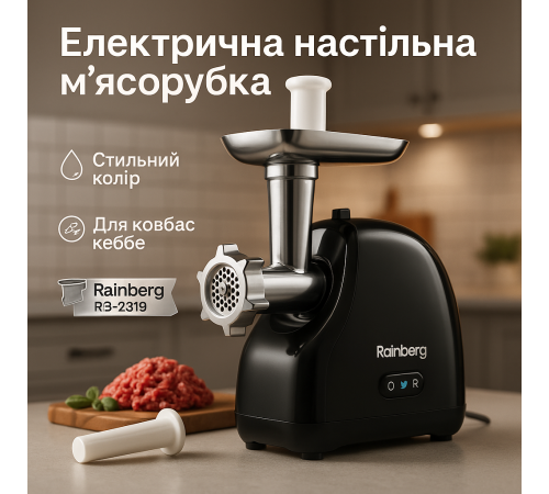 Мясорубка электрическая для столовой, Электромясорубка бытовая с насадкой для колбасы WV-12