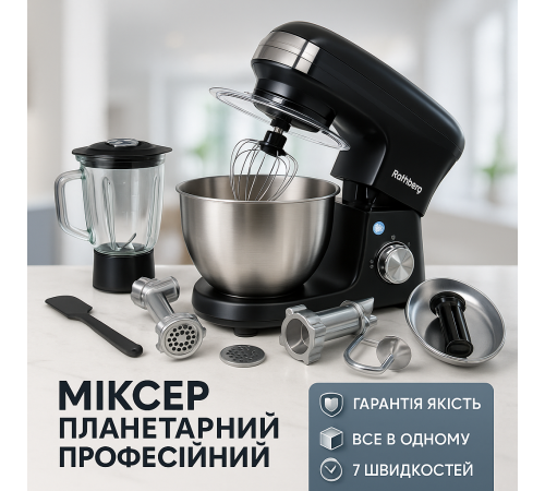 Миксер комбайн для теста, Мощный кухонный комбайн тестомес, Надежный ручной миксер для кухни GR-47