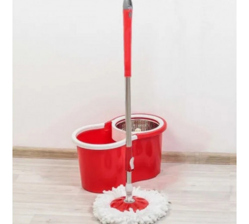 Универсальная швабра с отжимом-центрифугой и ведром Easy Mop Круглая Швабра. Цвет: красный AE-85