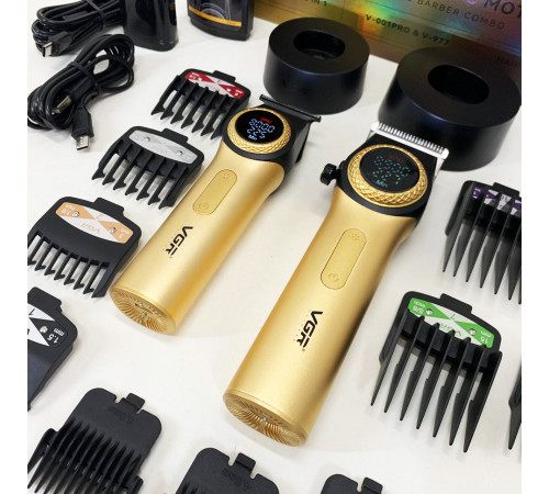 Машинка для стрижки волосся з акумулятором VGR 2 в 1 V-001 V-977 GOLD, Професійна машинка для волосся CA-80