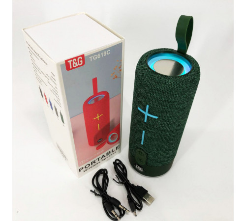 Громкая блютуз колонка TG619C, Аккумуляторная bluetooth колонка Блютуз с лед подсветкой RF-42