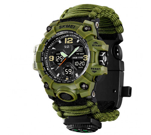 Качественные мужские тактические часы SKMEI 1155BAG PARACORD Мужские часы стильные на руку HB-54