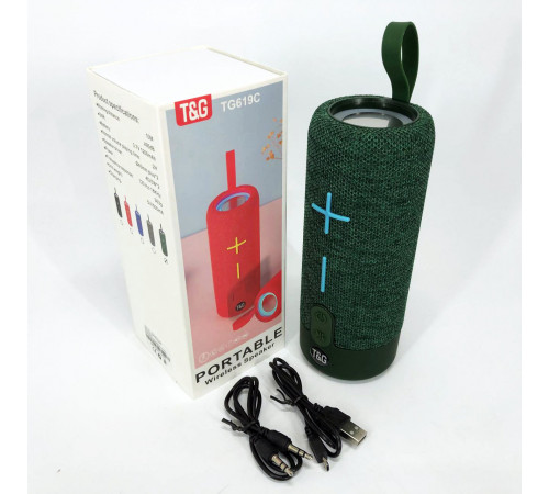 Громкая блютуз колонка TG619C, Аккумуляторная bluetooth колонка Блютуз с лед подсветкой RF-42