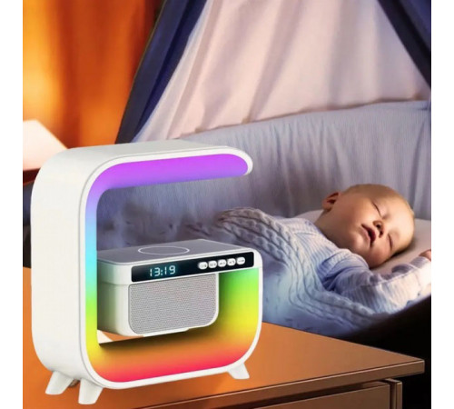 Універсальна бездротова зарядна станція RGB G3, Нічник з колонкою та зарядкою для телефону IA-21 за 799 грн