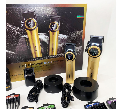 Машинка для стрижки волосся з акумулятором VGR 2 в 1 V-001 V-977 GOLD, Професійна машинка для волосся CA-80