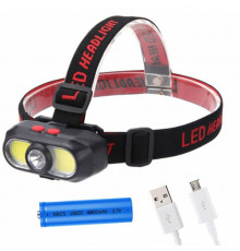 Яркий светодиодный мощный фонарь KX-302-LED+2COB, Сверхмощный налобный фонарь Налобный для сто HX-89