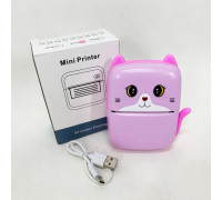 Портативний дитячий термопринтер з Bluetooth A8 Cat міні принтер для телефону Pink JY-77