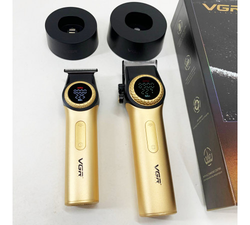 Машинка для стрижки волосся з акумулятором VGR 2 в 1 V-001 V-977 GOLD, Професійна машинка для волосся CA-80