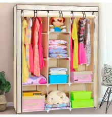 Портативный тканевый шкаф органайзер WARDROBE, Шкаф складной тканевый надежный сборной с полками DP-58