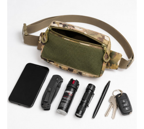 Тактическая сумка-бананка Multicam для патчей и шевронов Cordura, поясная сумка унисекс 25×17×7 см YW-61