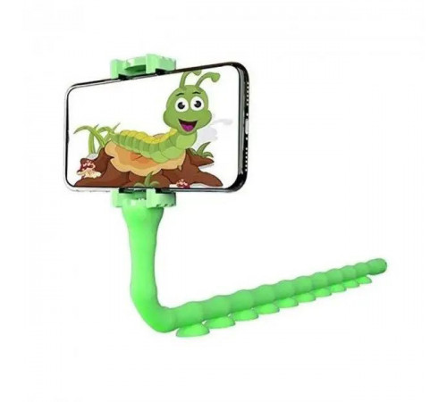 Гнучкий тримач для телефону з універсальними присосками Cute Worm Lazy Holder. Колір: зелений FP-80 за 196 грн