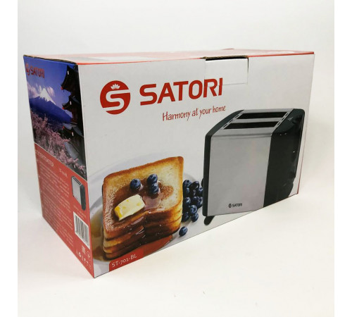 Электрический тостер на 2 отделения Satori ST-701-BL, Тостер с пластиковым корпусом для хлеба WQ-36