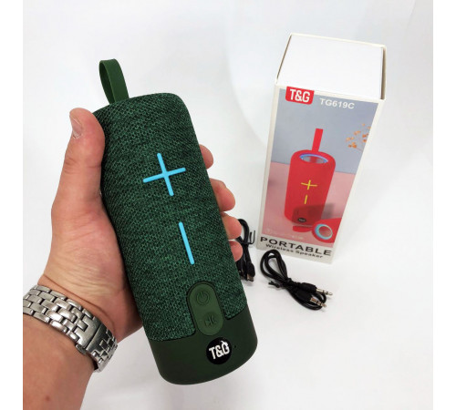 Громкая блютуз колонка TG619C, Аккумуляторная bluetooth колонка Блютуз с лед подсветкой RF-42