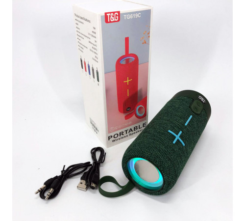 Громкая блютуз колонка TG619C, Аккумуляторная bluetooth колонка Блютуз с лед подсветкой RF-42