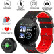 Фитнес трекер умные смарт часы UWatch 119 Plus с шагомером. Цвет: красный GL-58