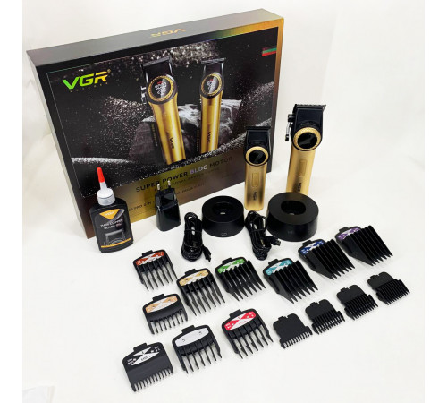 Машинка для стрижки волосся з акумулятором VGR 2 в 1 V-001 V-977 GOLD, Професійна машинка для волосся CA-80