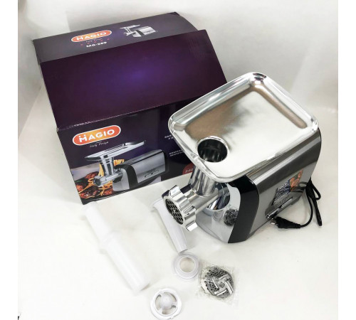 Мясорубка компактная Magio MG-269 2400Вт, Бытовая мясорубка с насадками, Мясорубки для колбасок MN-75