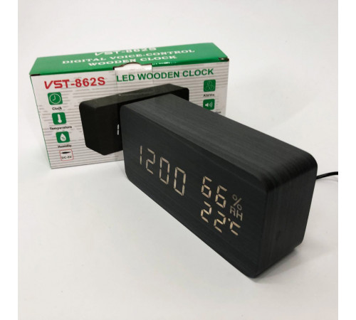 Настільний годинник з LED підсвічуванням VST-862S-6, Стильний настільний годинник ZY-52