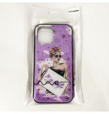 Чехол на Apple Iphone 12 Pro Max девушка в очках. Цвет: фиолетовый VP-46