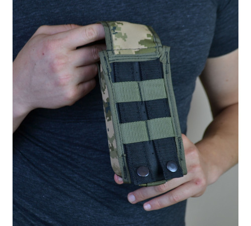 Подсумок на 2 магазина двойной из кордуры пиксель MOLLE тактический KJ-93