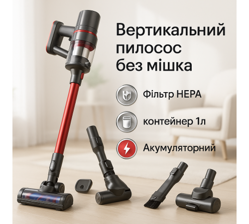 Пилосос без мішка для збору вертикальний пилосос VILGRAND Вертикальний для сухого прибирання ND-97