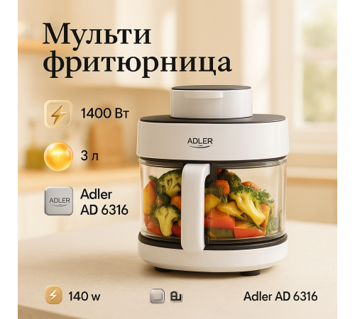 Фритюрница для пончиков Adler AD 6316 3Л 1400Вт, Фритюрница для продуктов во фритюре GL-66