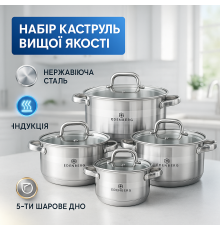 Набор кастрюль для приготовления с крышками, Набор кастрюль для дома с антипригарным покрытием XC-30