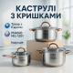 Кастрюли с крышками MAGIO MG-1201 6 шт, Набор кастрюль с антипригарным дном, Набор посуды кастрюли RY-75