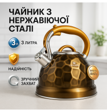 Чайник газовый 3 литра, Чайник для чайной церемонии со свистком для газовых плит DM-36