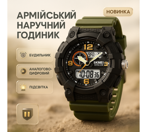 Годинник військовий з офіційною гарантією, Армійський годинник топ спортивний армійський UK-75 за 652 грн