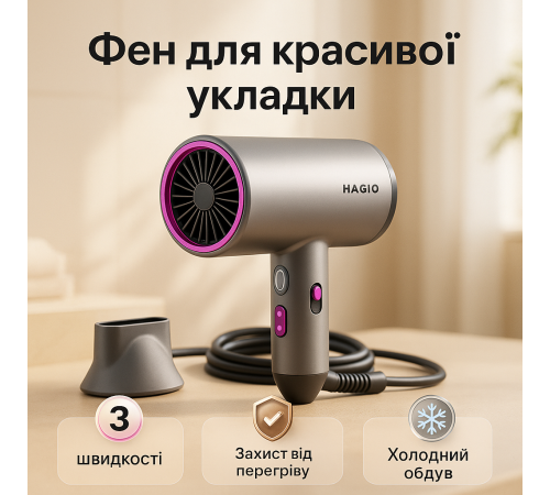 Фен без вреда для волос, Портативный фен для укладки волос обычный укладки VP-21