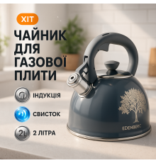 Чайник с одинарным дном Edenberg EB-1956 2л, Чайник со свистком нержавеющая сталь FU-56
