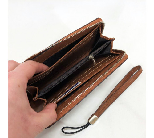 Мужская сумка кошелек в подарок Baellerry leather brown, Вертикальное мужское портмоне из кожи IC-34