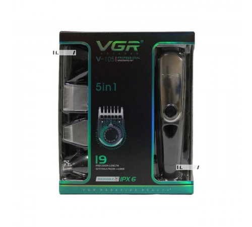 Профессиональная машинка для стрижки волос и бороды VGR V-105, Мужской триммер для окантовки ZR-19