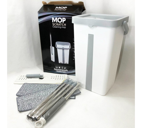 Швабра с отжимом и складным ведром Scratch Cleaning Easy Mop, Швабра с отжимом и полосканием JO-94
