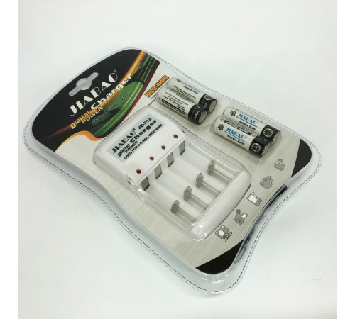 Зарядное устройство для аккумуляторов АА и ААА, Jiabao JB-212 + 4 аккумулятора ААА VD-68
