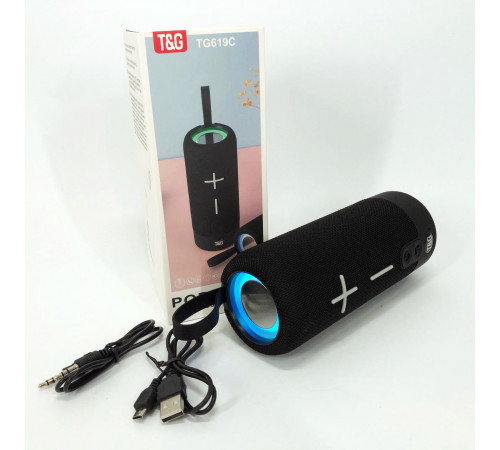 Блютуз колонка с хорошим звуком TG619C, Колонка для музыки Блютуз с подсветкой JS-44